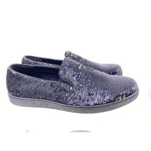 INC International Concepts Black/Gold Flash Sequin Slip-On Size 11 (S-12)